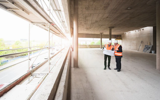 Engineers Checking Construction Plan